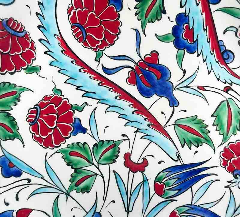 Kültürel Hediye – Nar ve Mavi Lale Desenli İznik Çini Tabak - 2