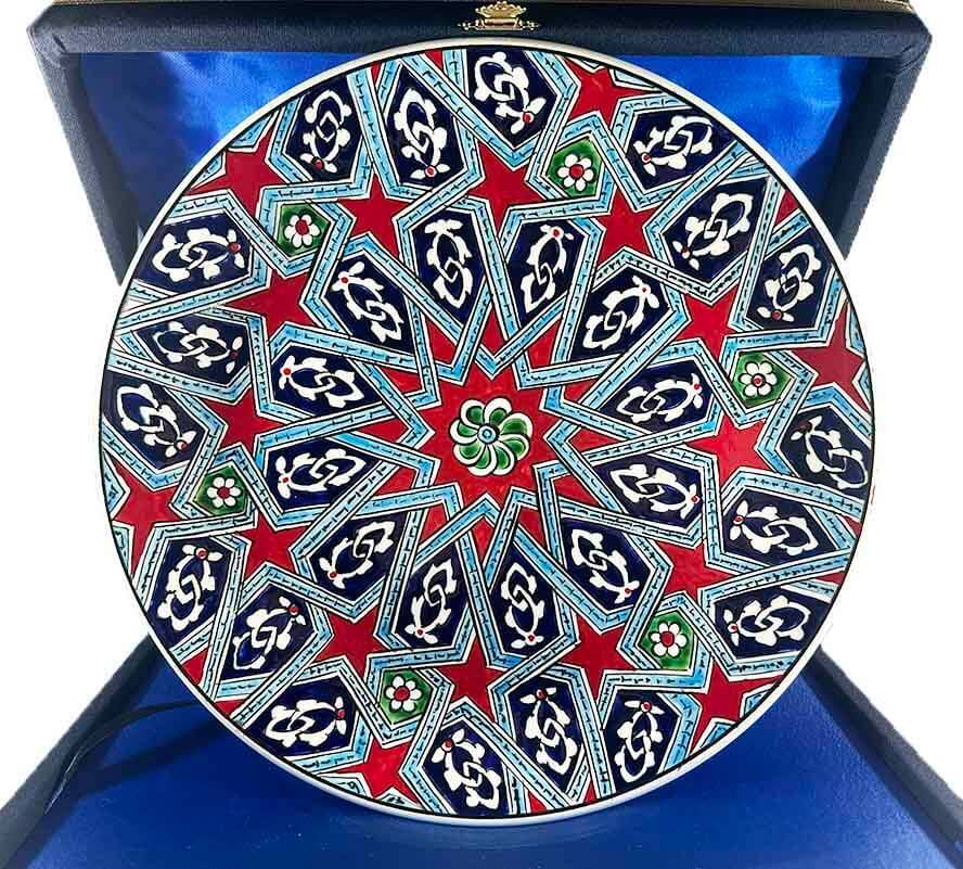 Kültürel Hediye – Selçuklu Yıldızı Desenli İznik Çini Tabak - 1