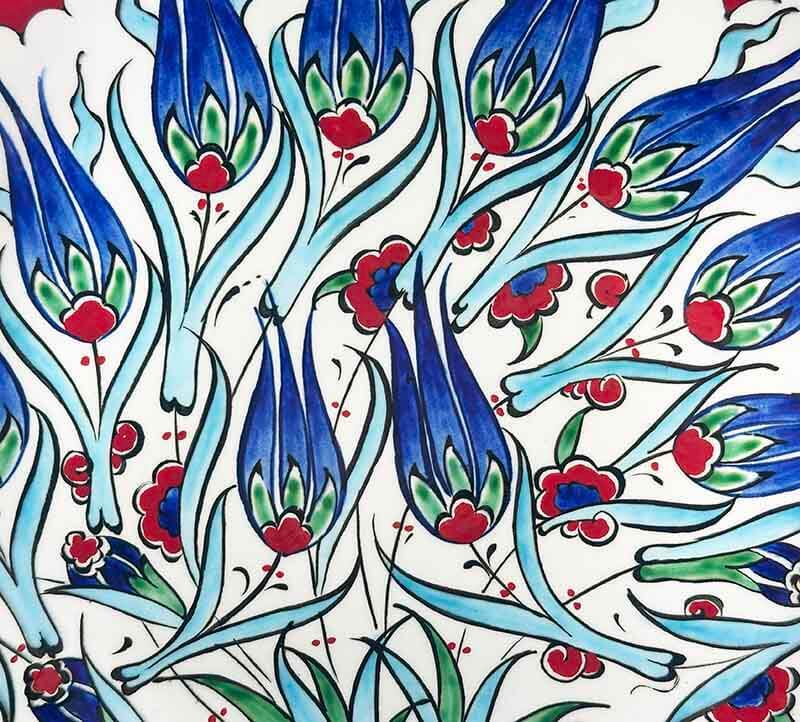 Kurumsal Hediye – Mavi Lale Desenli İznik Çini Tabak - 3