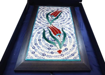 Lale Desen İznik Çini Pano 20*40 - 4