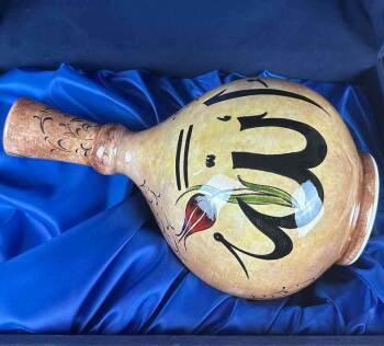 Lale Eşliğinde Allah Lafzı – İznik Çini Vazo - Çini Evi (1)