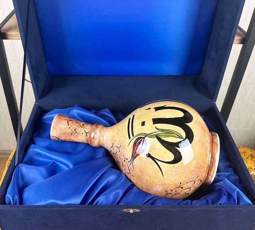 Lale Eşliğinde Allah Lafzı – İznik Çini Vazo - 3