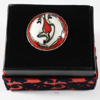 Lale motif Pottery Ring - Çini Evi