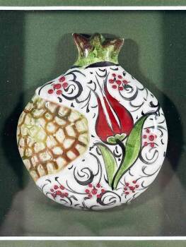 Lale ve Bereket – İznik Çinili Nar Plaket - Çini Evi (1)