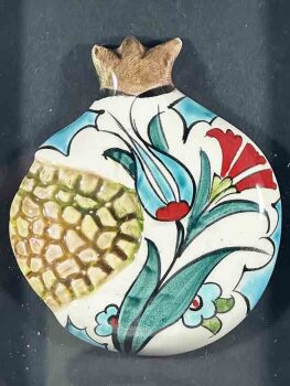 Lale ve Karanfil – İznik Çinili Nar Plaket - 2