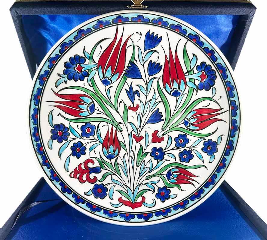 Lale Zarafeti – Nar Motifli İznik Çini Tabak Hediye - 1