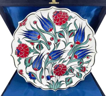 Lalezar 25 cm Iznik Ceramic Plate - Çini Evi