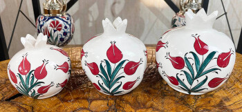 Tulip Garden Iznik Ceramic Pomegranate Set - 2