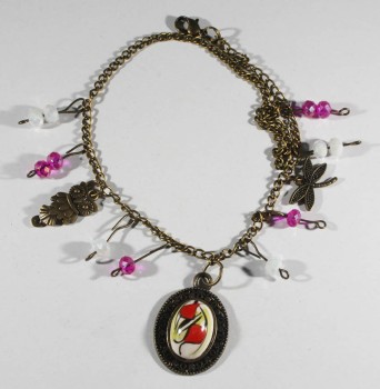 Tulip Garden Motif Iznik Ceramic Anklet - 1