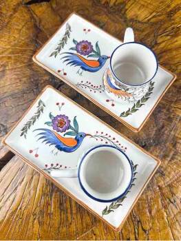 Le Set de Présentation pour le Café à Motif Oiseau de Prospérité – Cadeau Prestigieux pour Parents & Aînés - 3