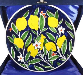 Lemon Pattern Iznik Ceramic Plate - Çini Evi