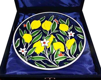 Lemon Pattern Iznik Ceramic Plate - 3