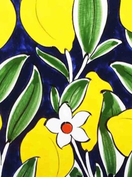 Lemon Patterned Iznik Plate - Çini Evi (1)