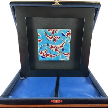 Light Blue Background Iznik Ceramic Plaque - Çini Evi