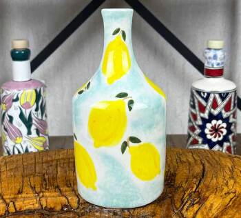 Limon Desenli El İşi Zeytinyağlık 410 ml - Çini Evi