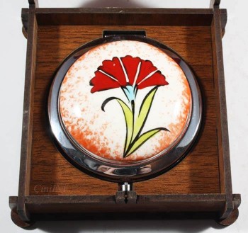 Lonely Carnation Makeup Mirror - Çini Evi