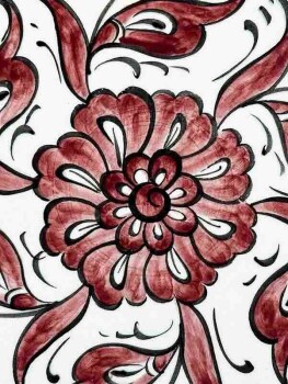 Lotus Motif 25 cm Iznik Ceramic Plate - 2