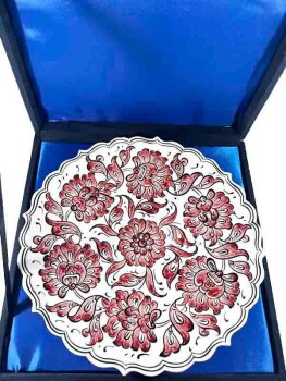 Lotus Motif 25 cm Iznik Ceramic Plate - 3