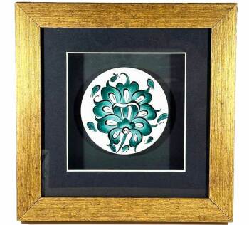 Corporate Gift Lotus Motif Iznik Ceramic Plaque - Çini Evi