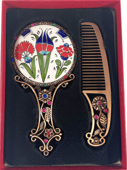 Love of Tulip and Carnation Ceramic Mirror Set - 1