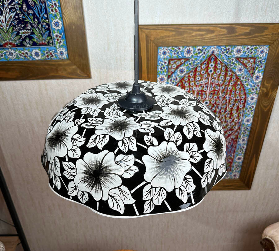 Lustre en Céramique d’Iznik – Motif de Rose - 1