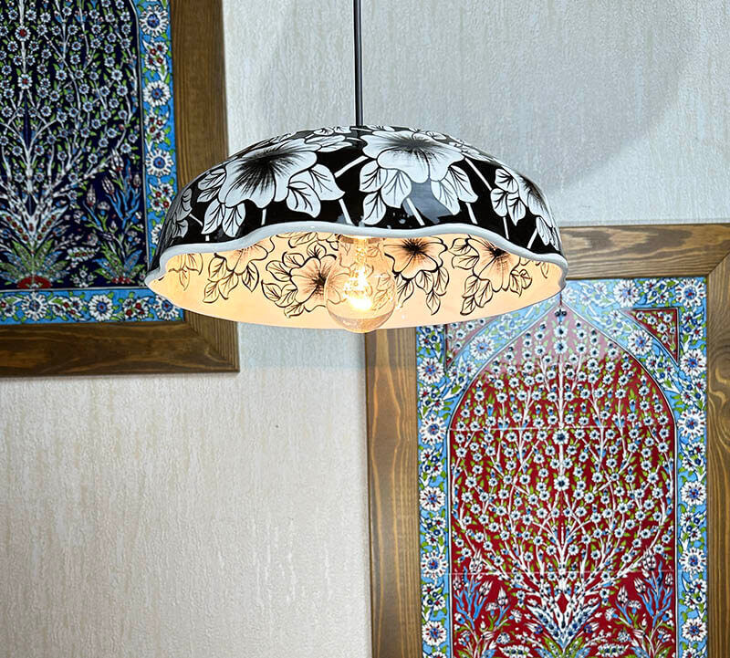 Lustre en Céramique d’Iznik – Motif de Rose - 2