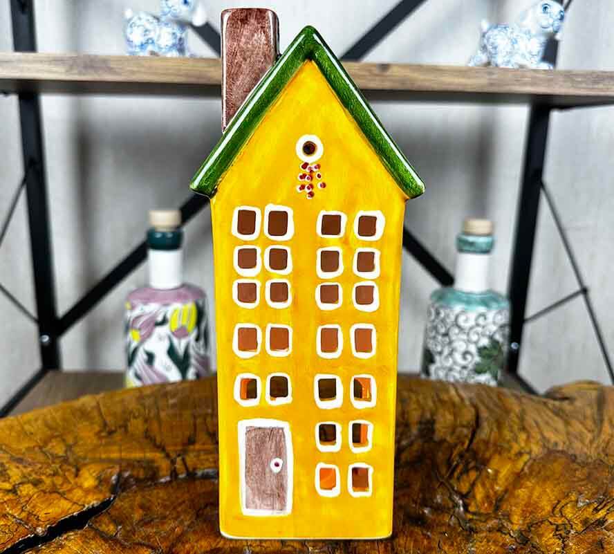 Maison de Lumière Miniature en céramique d'Iznik – Toit vert - 1