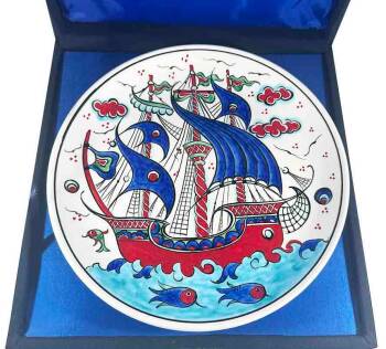 Marina Hediyesi – Kalyon Desenli İznik Çini Tabak - 3