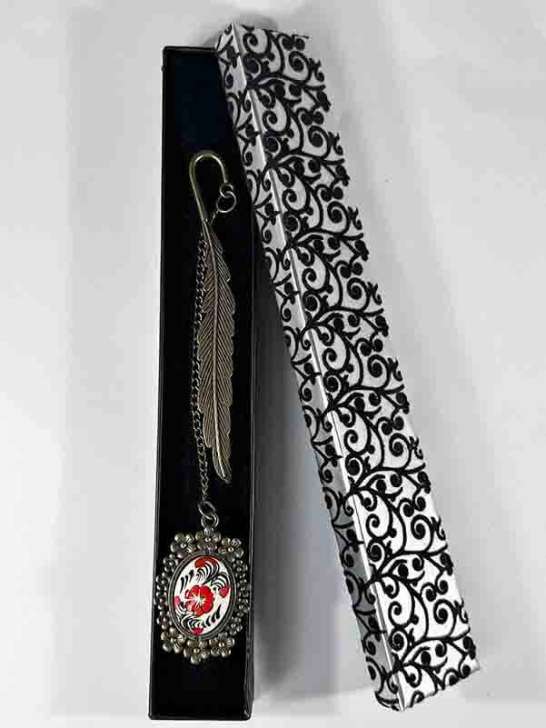 Marque-page en Céramique d'Iznik – Motif Trèfle Rouge - 2