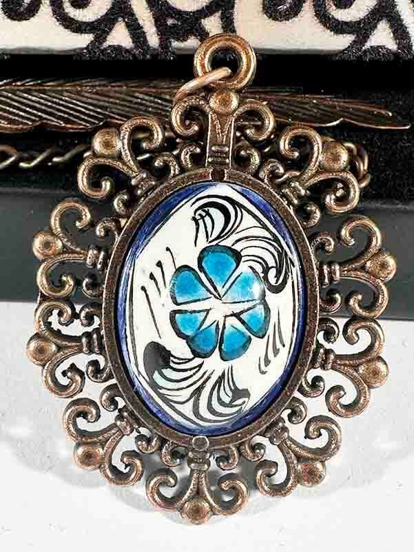 Marque-page en céramique d’Iznik Trèfle bleu - 1