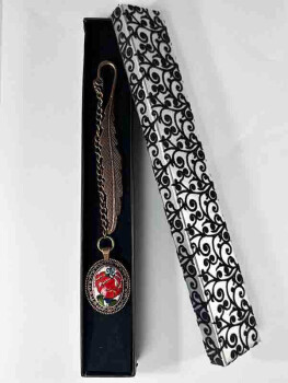 Marque-page Iznik vert d’Iznik et tulipe rouge - 2