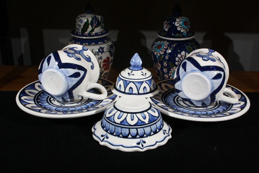 Mavi Beyaz İki Kişilik Kahve Seti - 2