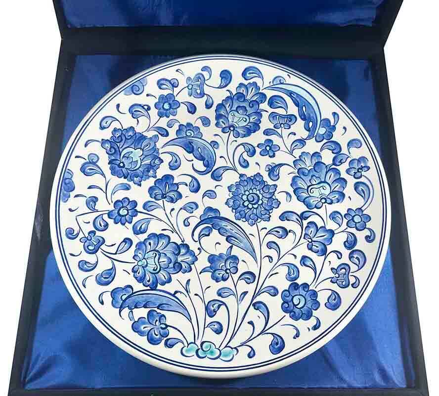 Mavi Çiçek Bahçesi – İznik Çini Tabak - 2