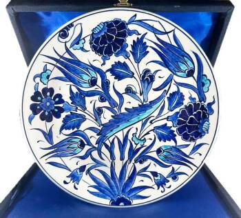 Mavi Saz Bahçesi – İznik Çini Tabak - Çini Evi