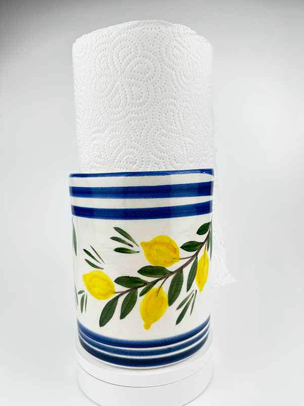 Mediterranean Lemon Branch Pattern Ceramic Paper Towel Holder - 2