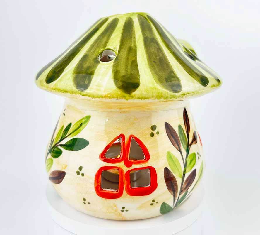 Mediterraner Garten – handgefertigter Kerzen- und Räucherstäbchenhalter - 1