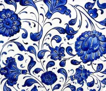 Meeting Gift Blue White Iznik Ceramic Plate - Çini Evi (1)