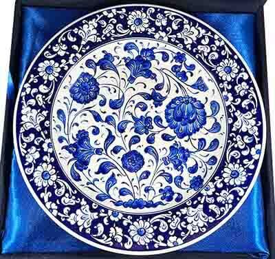 Meeting Gift Blue White Iznik Ceramic Plate - 3