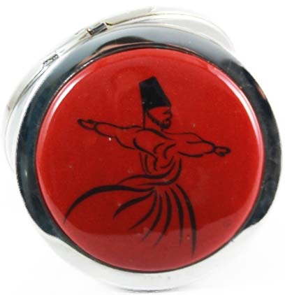 Mevlana Motifli İznik Çini Makyaj Aynası - 1