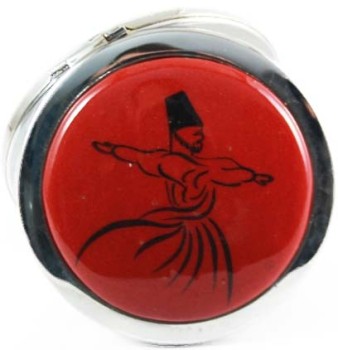 Mevlana Motif İznik Pottery Makeup Mirror - Çini Evi