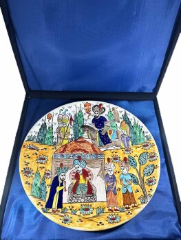 Miniature Iznik Ceramic Plate - Ambassador Audience with the Ruler - 3