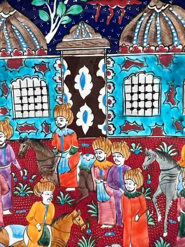 Miniature Iznik Ceramic Plate - Madrasa Courtyard - 2