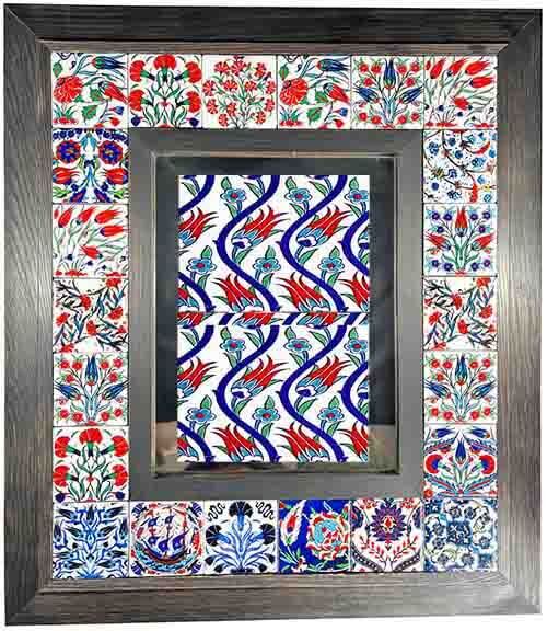 Miroir à carreaux céramiques motif Iznik - 1