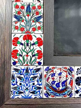 Miroir à carreaux céramiques motif Iznik - 2