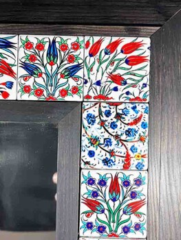 Miroir à carreaux céramiques motif Iznik - 3
