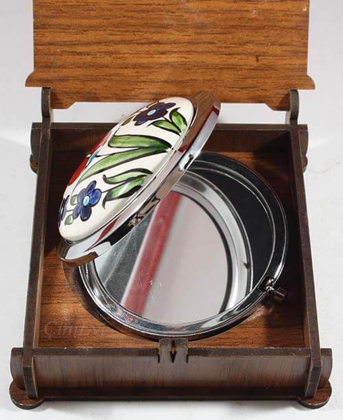 Miroir de maquillage de motif de jardin fleuri - 2