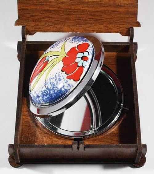 Miroir de maquillage de motif rose - 2