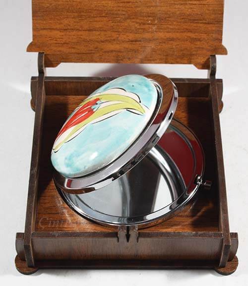 Miroir de maquillage à motif de marguerite et de tulipe - 2