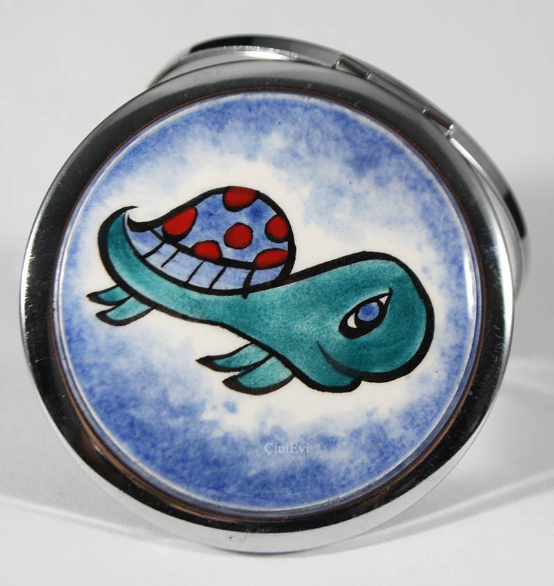 Miroir de poche de poterie Iznik - 1
