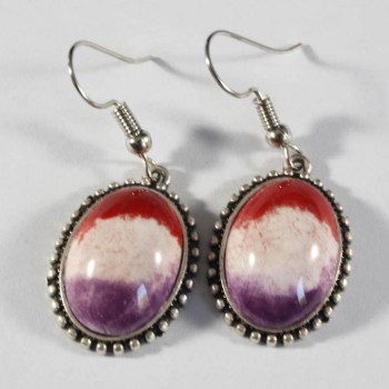 Modern Painting Iznik Earrings - Çini Evi